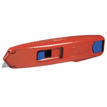 Rounded Safety Blade Safety Knife, Aluminum, Self-Retracting, 5-3/4
