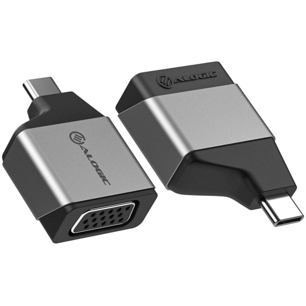 Alogic Ultra Mini USB-C to VGA Adapter - 1 x Type C Mini USB Male - 1 x 15-pin HD-15 Video Female - 1920 x 1200 Supported - Space Gray - 1 MPN:ULCVGMN-SGR