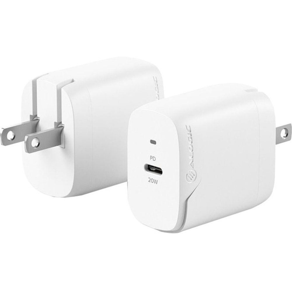 Alogic 1X20 Rapid Power 20W USB-C Compact Wall Charger - 20 W - 120 V AC, 230 V AC Input - 9 V DC/3 A, 5 V DC Output MPN:WC1X20-US