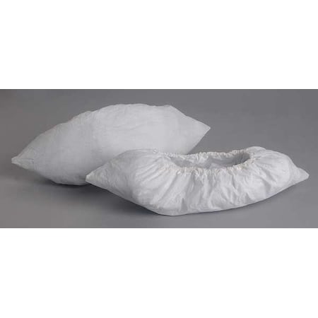 Disposable Shoe Covers, Polyethylene, White, Slip Resistant Sole: No, XL MPN:SH-G1253-B