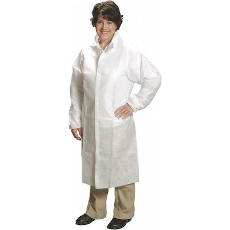 Frock, Disposable, Snap Close, L, Package Quantity 30, AlphaGuard, White, 30 PK MPN:FK-32122-3