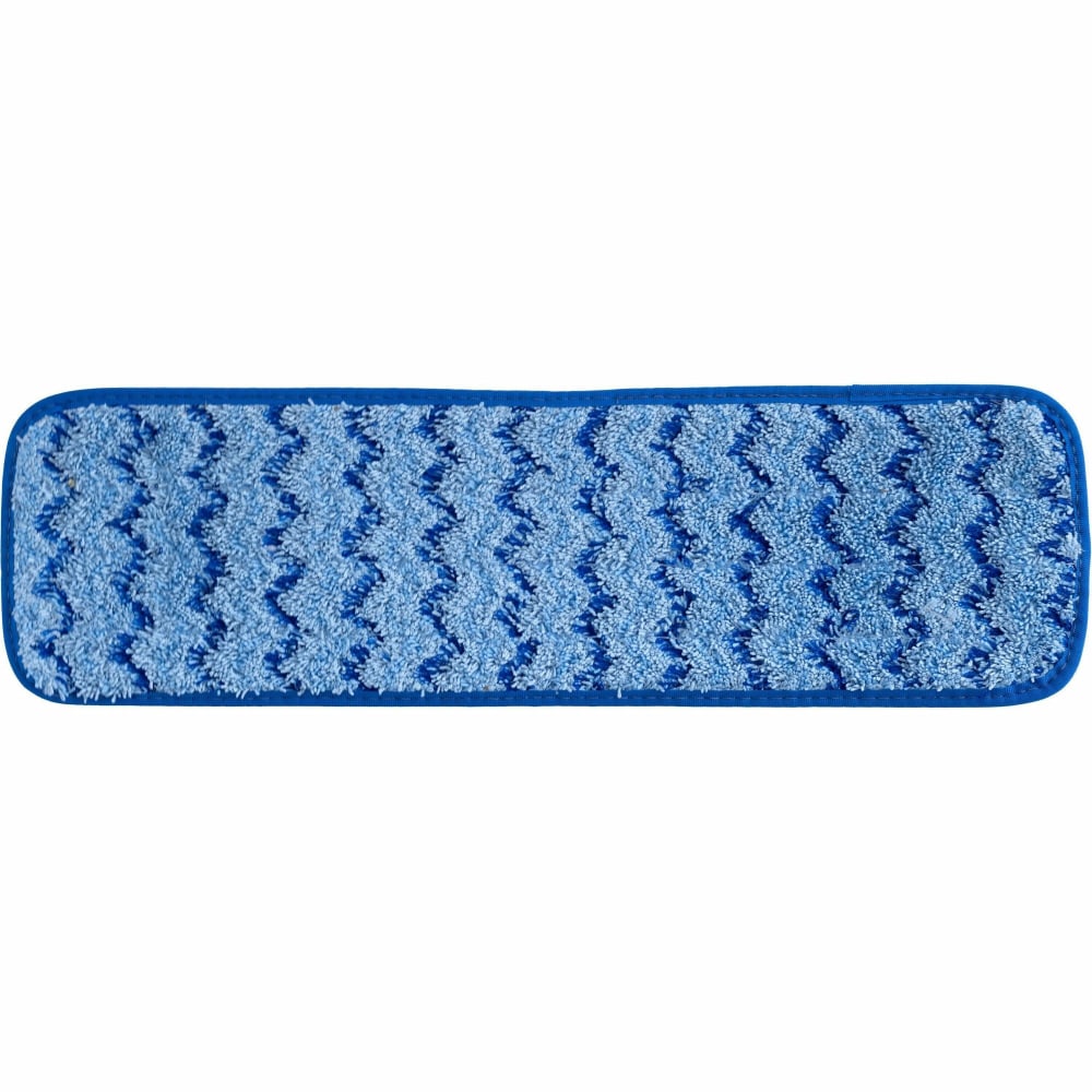 SKILCRAFT Microfiber Flat Mops - 5.5in Width x 18in Depth - Hook & Loop Backing, Lightweight, Durable, Long Lasting - MicroFiber - Blue - 12 / Box MPN:7920-01-716-7185