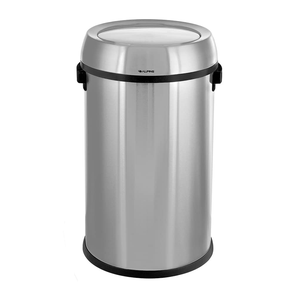 Trash Cans & Recycling Containers, Type: Trash Can , Container Shape: Round , Material: Stainless Steel , Finish: Smooth  MPN:ALP470-65L-1
