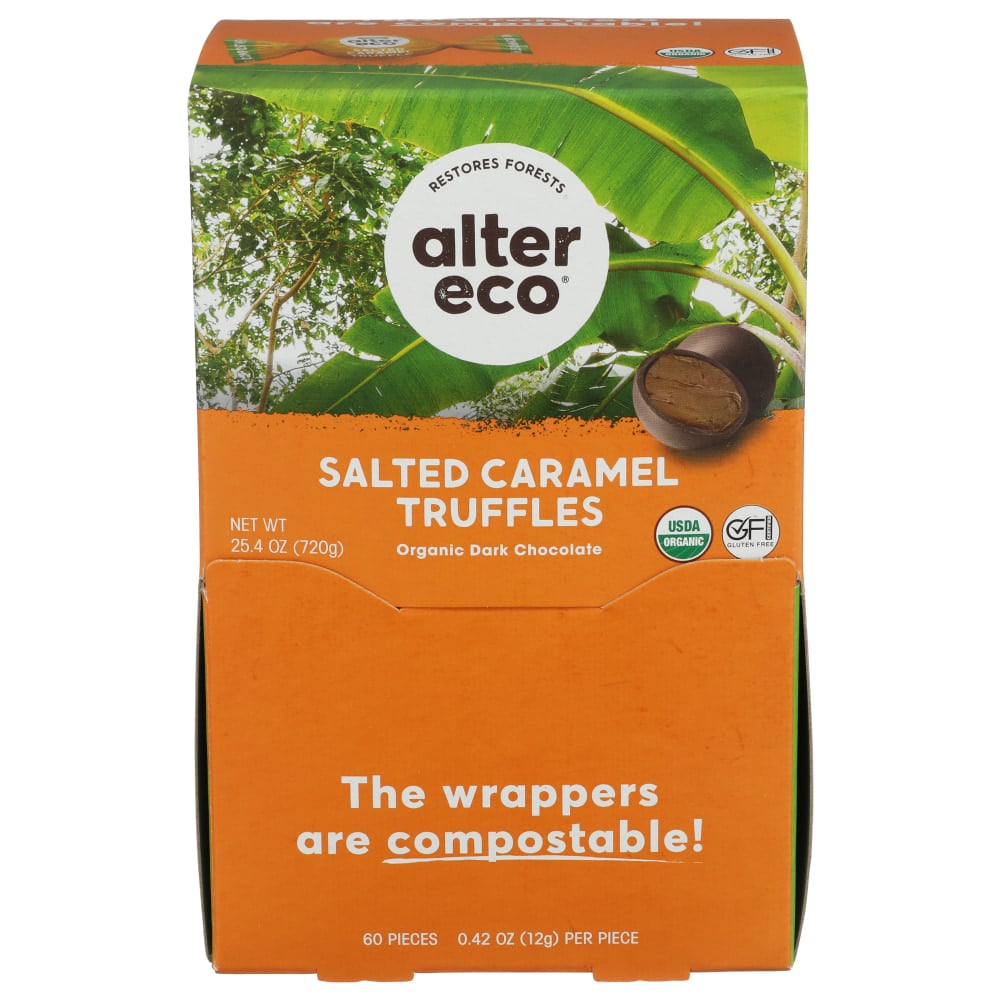 Alter Eco Organic Truffles, Salted Caramel, 0.42 Oz, Total Qty 60 MPN:10604