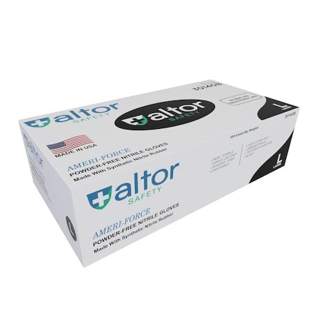 Disposable Gloves, 6 mil Palm, Nitrile, Powder-Free, 11 in L, 50 PK, Black, L MPN:30145B