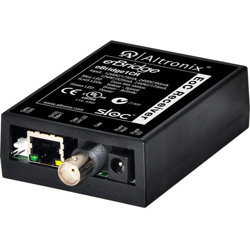 Altronix eBridge1CR - IP over Coax Receiver - 1 x Network (RJ-45) - 10/100Base-TX - 1500 ft - Desktop MPN:EBRIDGE1CR