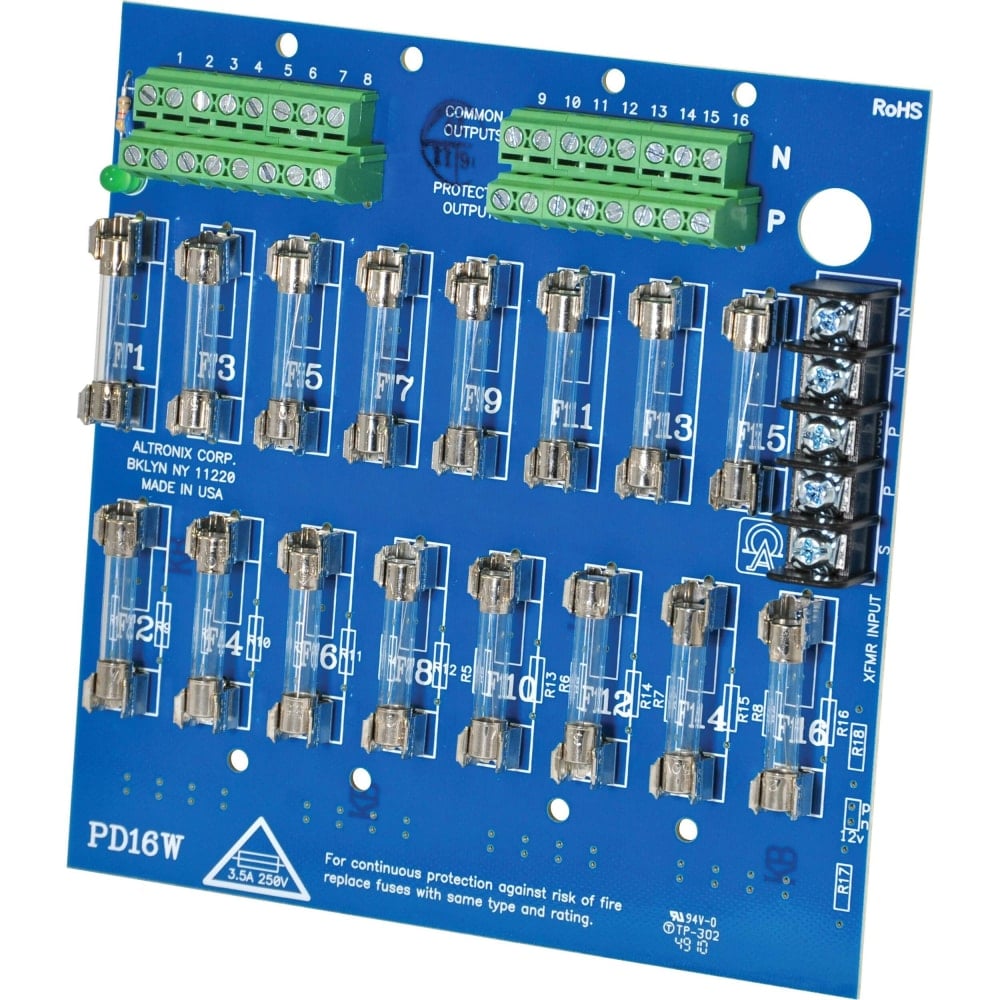 Altronix PD16W Power Distribution Module - 24 V AC, 28 V AC, 12 V DC, 24 V DC MPN:PD16W