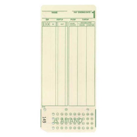 1000 Pack Time Cards For Model Number Am MPN:AMA-149000