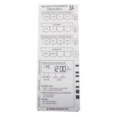 Basic Programming Card Mrx-35 Clock MPN:ARX-101050