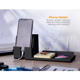 Bostitch Office Konnect™ Stackable Desk Organizer 4-Piece White Black KT2-BASEKIT2-BLK