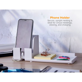 Bostitch Office Konnect™ Desk Organizer Power Base with Phone Stand KT2-BASEPHONE-WHT
