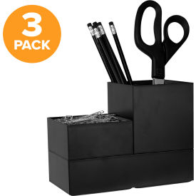 Bostitch Office Konnect™ Stackable Storage Cups 3-Pack Black KT2-CUPKIT-BLK
