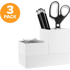 Bostitch Office Konnect™ Stackable Storage Cups 3-Pack White KT2-CUPKIT-WHT