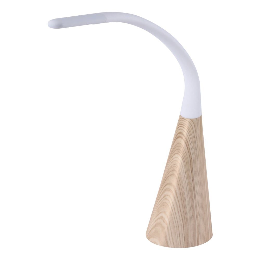 Bostitch Wood Grain LED Desk Lamp With Silicone Neck, 12-1/8inH, White MPN:VLED1701-W
