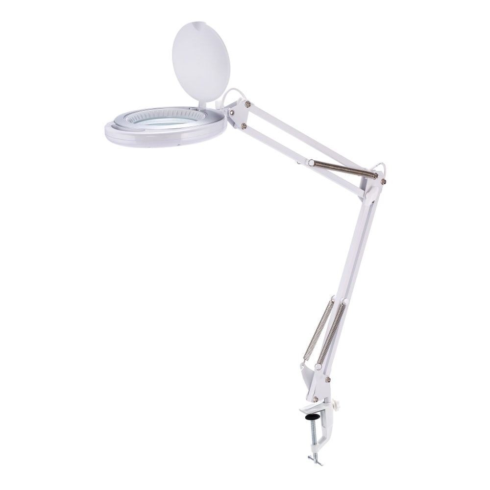Bostitch PureOptics LED VLED600 Magnifying Desk Lamp With Clamp Mount, 22inH, White MPN:VLED600