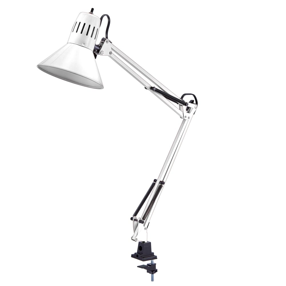 Bostitch Swing Arm LED Desk Lamp With Clamp, 36inH, Black/White MPN:VLF100-WHT