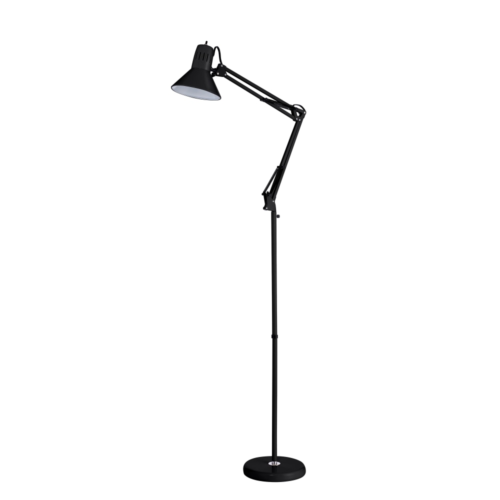 Bostitch Swing Arm LED Floor Lamp, 72inH, Black MPN:VLF100F-BLK