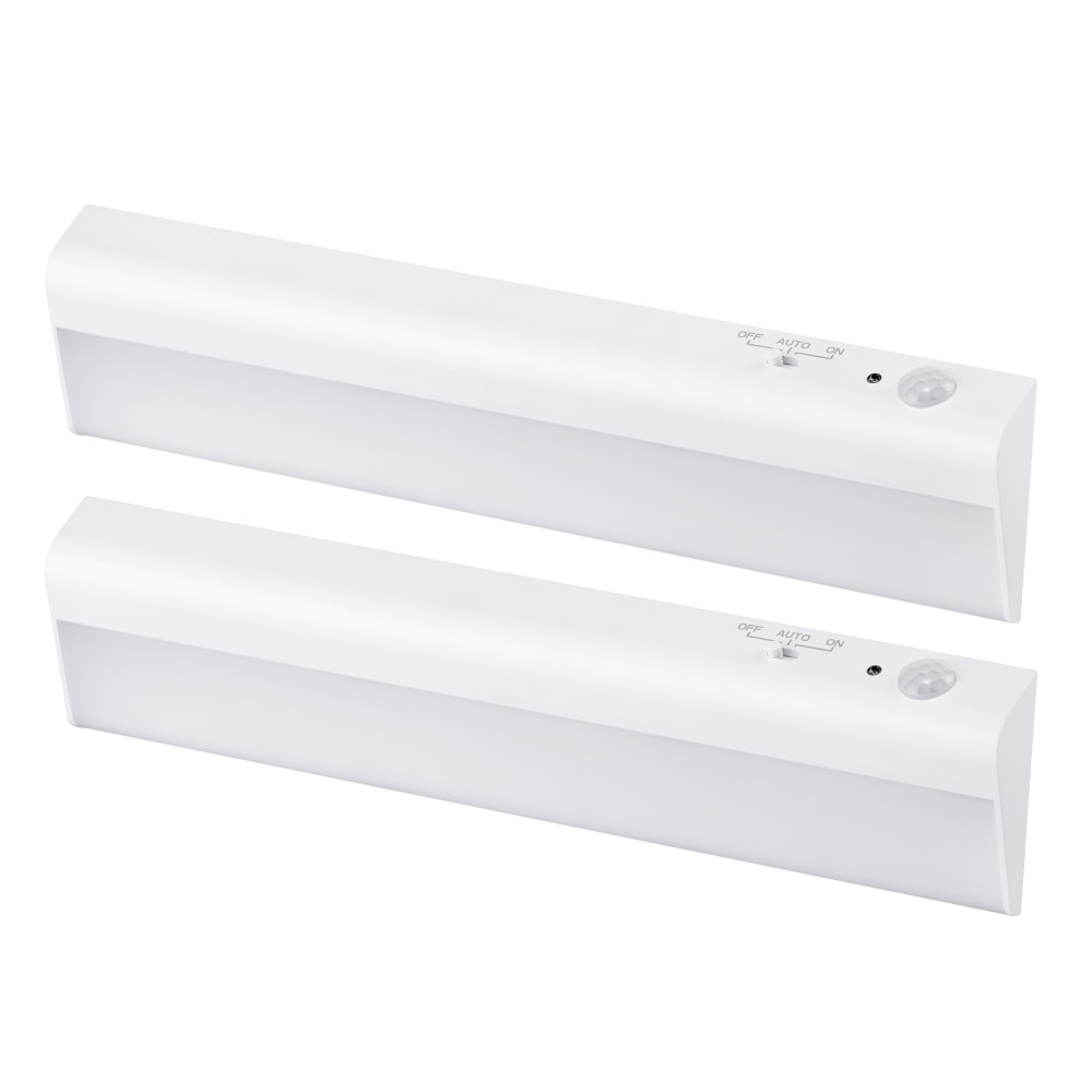 BLACK+DECKER PureOptics Battery-Operated Under Cabinet Light Bars, White, Pack Of 2 Light Bars MPN:LEDUC9-2BAT
