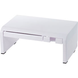 Bostitch® Konnect™ Adj. Monitor Riser with Drawer Cell Phone Stand & Pencil Holder White KT2-STANDXKIT-WHT