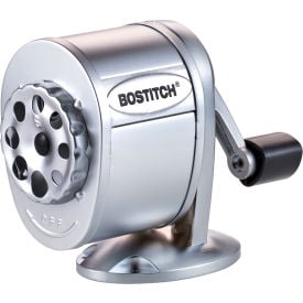 Bostitch® Metal Manual Pencil Sharpener Silver MPS1-CH