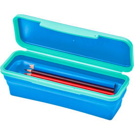Lockermate® by Bostitch® Small Flexi Storage Box with Lid Collapsible Design Blue/Teal 23122-BL25