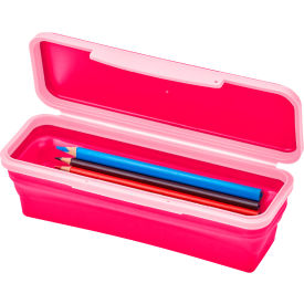 Lockermate® by Bostitch® Small Flexi Storage Box with Lid Collapsible Design Pink 23122-PK25