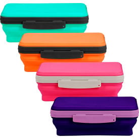 Lockermate® by Bostitch® Flexi Storage Box with Lid Collapsible Design Assorted 4/Pack 23124-4PK