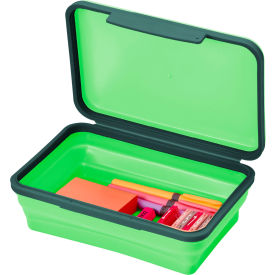 Lockermate® by Bostitch® Flexi Storage Box with Lid Collapsible Design Green 23124-GR25