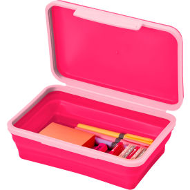 Lockermate® by Bostitch® Flexi Storage Box with Lid Collapsible Design Pink 23124-PK25