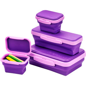 Lockermate® by Bostitch® Flexi Storage Box Kit Collapsible Design Purple 4/Pack 23124KIT1-PL25