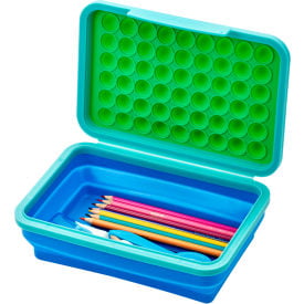 Lockermate® by Bostitch® Pencil Box with Pop-It Top Collapsible Green/Blue/Teal 23124POP-GRBL
