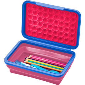 Lockermate® by Bostitch® Expandable Pencil Box with Pop-It Top Collapsible Pink/Purple 23124POP-PKPL