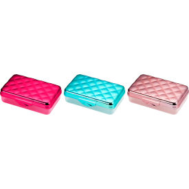 Lockermate® by Bostitch® Metallic Box Hard Plastic Stylish Quilted Lid Rose Gold3/Pack 23130-3PK21-DM
