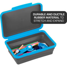 Lockermate® by Bostitch® Flexi Storage Box With Lid Collapsible Design Blue/Black 23133