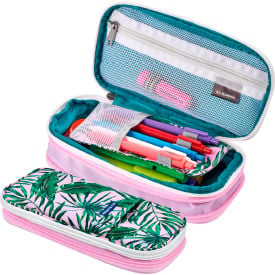 Lockermate® by Bostitch® Expanding Portable Pouch Palm Tree Design Pink 24361-PM
