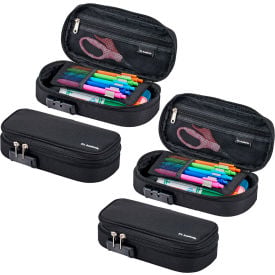 Lockermate® by Bostitch® Locking Pouch For Office & School Supplies Black 2/Pack 24371-BK-2PK