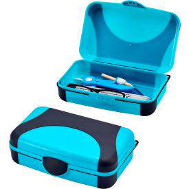 Lockermate® by Bostitch® Hard Durable Plastic Pencil Box Kid-Friendly Design Blue/Black 91160-TB21-DM