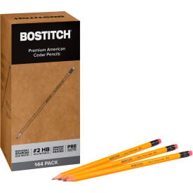 Bostitch® Office Premium American Cedar Wood Pencil #2 Pencils Grade Yellow Barrel 144/Pack BACP144Y