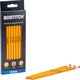 Bostitch® Office Premium Wood Pencil #2 Pencils Grade Unsharpened Yellow Barrel 10/Pack PNC10Y-BOS