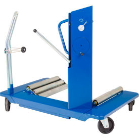 AME International Low Profile Large Wheel Trolley w/ HD Wheels & Brake Lock Blue 3300 Capacity Lbs WT1500NT-B