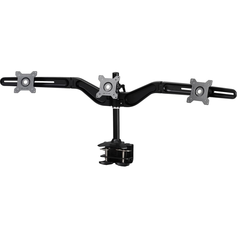 Amer Mounts Clamp Based Triple Monitor Mount for three 15in-24in LCD/LED Flat Panel Screens - Supports up to 17.6lb monitors, +/- 20 degree tilt, and VESA 75/100 MPN:AMR3C