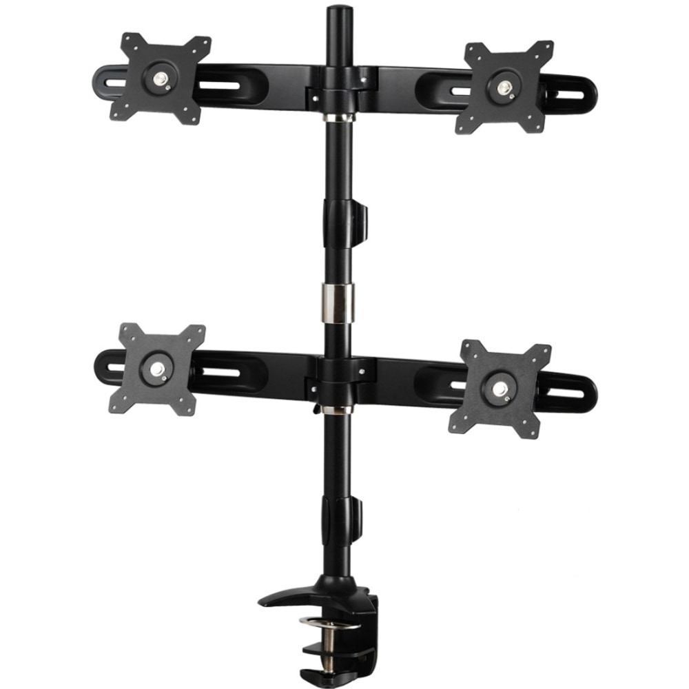 Amer Mounts Clamp Based Quad Monitor Mount for four 15in-24in LCD/LED Flat Panel Screens, AMR4C MPN:AMR4C
