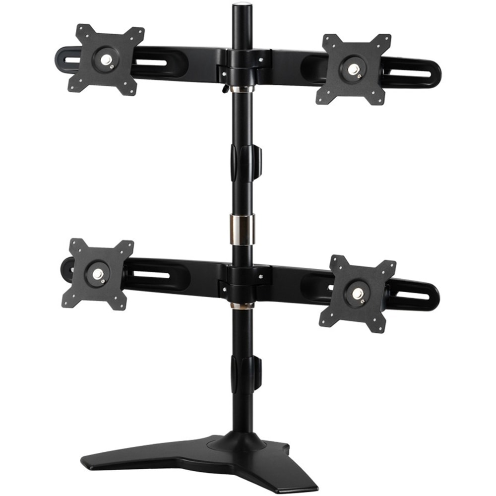 Amer Mounts Stand Based Quad Monitor Mount for four 15in-24in LCD/LED Flat Panel Screens - AMR4S MPN:AMR4S