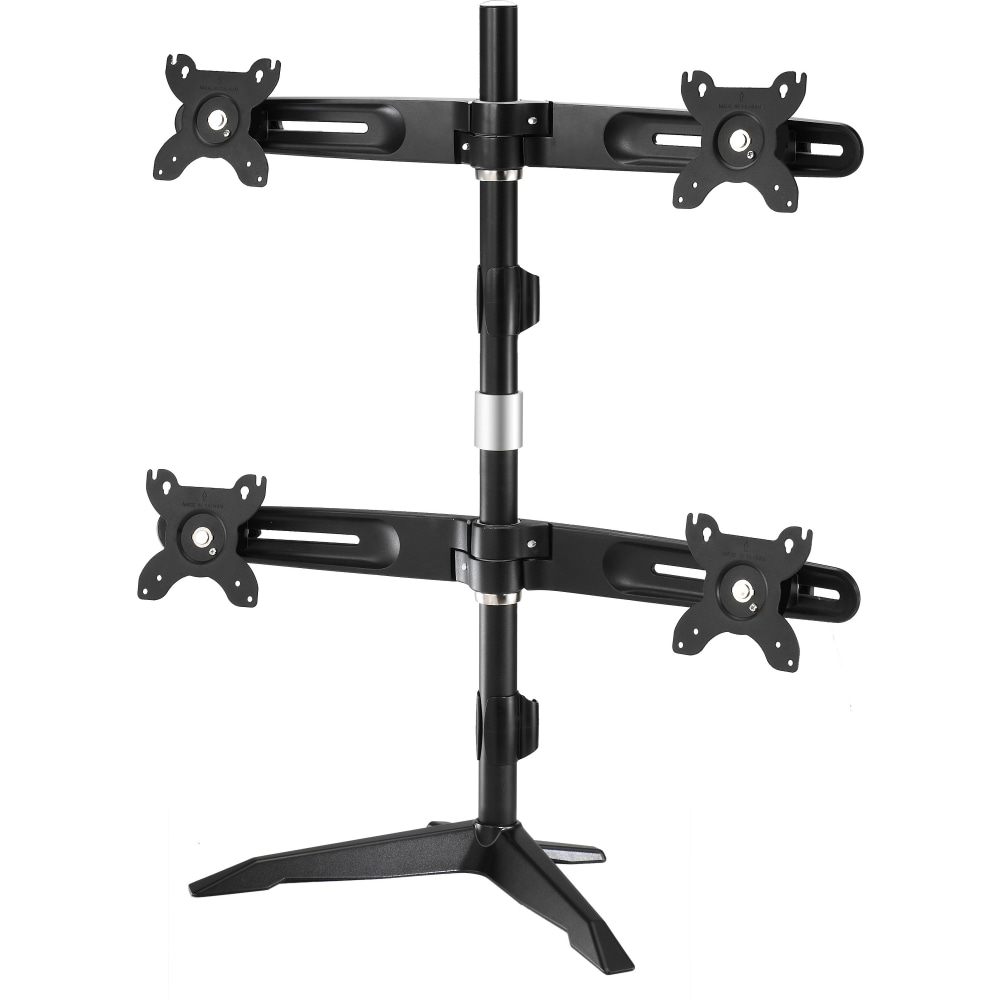 Amer Mounts Quad Monitor Stand Mount (2 over 2) Supports Flat Panel Sizes 15in to 24in AMR4SU MPN:AMR4SU