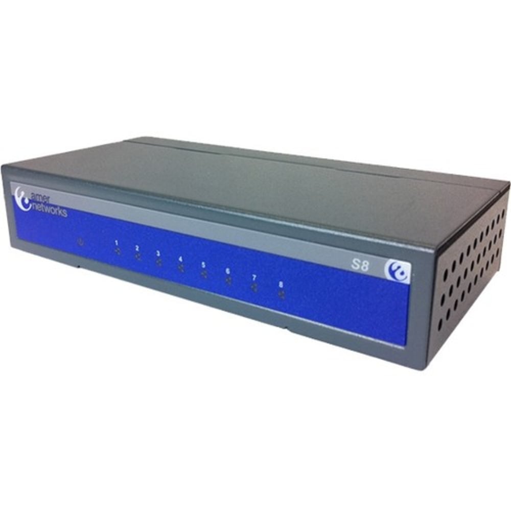 Amer 8 Port 10/100Mbps Ethernet Switch - 8 Ports - 10/100Base-TX - 2 Layer Supported - Lifetime Limited Warranty MPN:S8