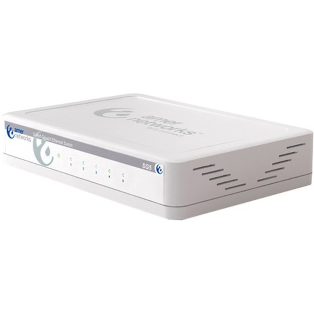 Amer 5 Port Gigabit Ethernet Switch - 5 Ports - Gigabit Ethernet - 10/100/1000Base-T - 2 Layer Supported - SG5 MPN:SG5