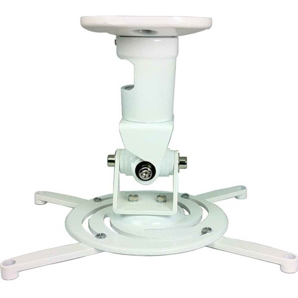 Amer Mounts Universal Ceiling Projector Mount - White - Supports up to 30lb load, 360 degree rotation, 180 degree tilt MPN:AMRP100