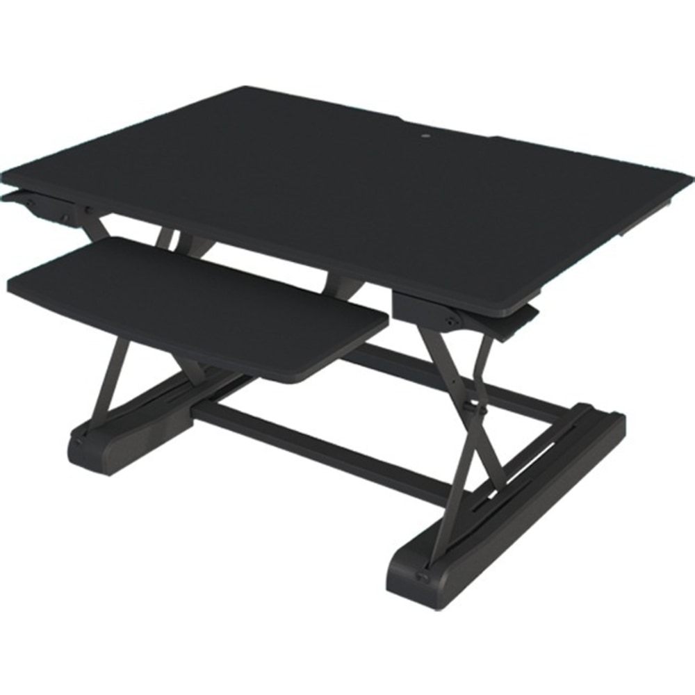 Amer Sit-Stand Integrated Desk Workstation, 33.07 lb Load Capacity, 23.90inH x 19.09inW, Wood, Steel, Plastic, Ergonomic, TAA Compliant MPN:AMRCT100