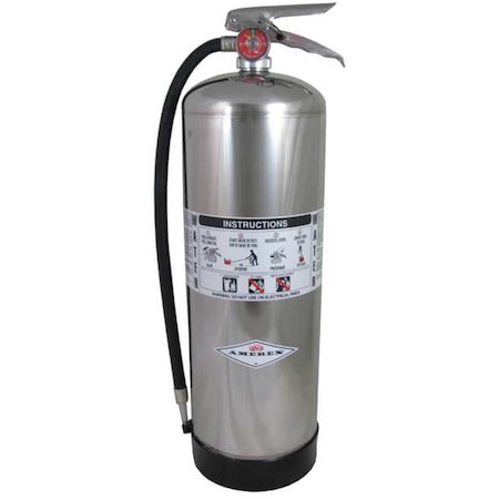 Fire Extinguisher, Class A, Agent: Water, UL Rating 2A, Rechargeable, 2.5 capacity, 55 ft Range MPN:240