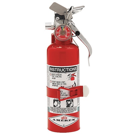 Fire Extinguisher, 1.4 lb Capacity, Class BC, UL Rating1B:C, Halotron 9 sec, Discharge Time: MPN:A384T